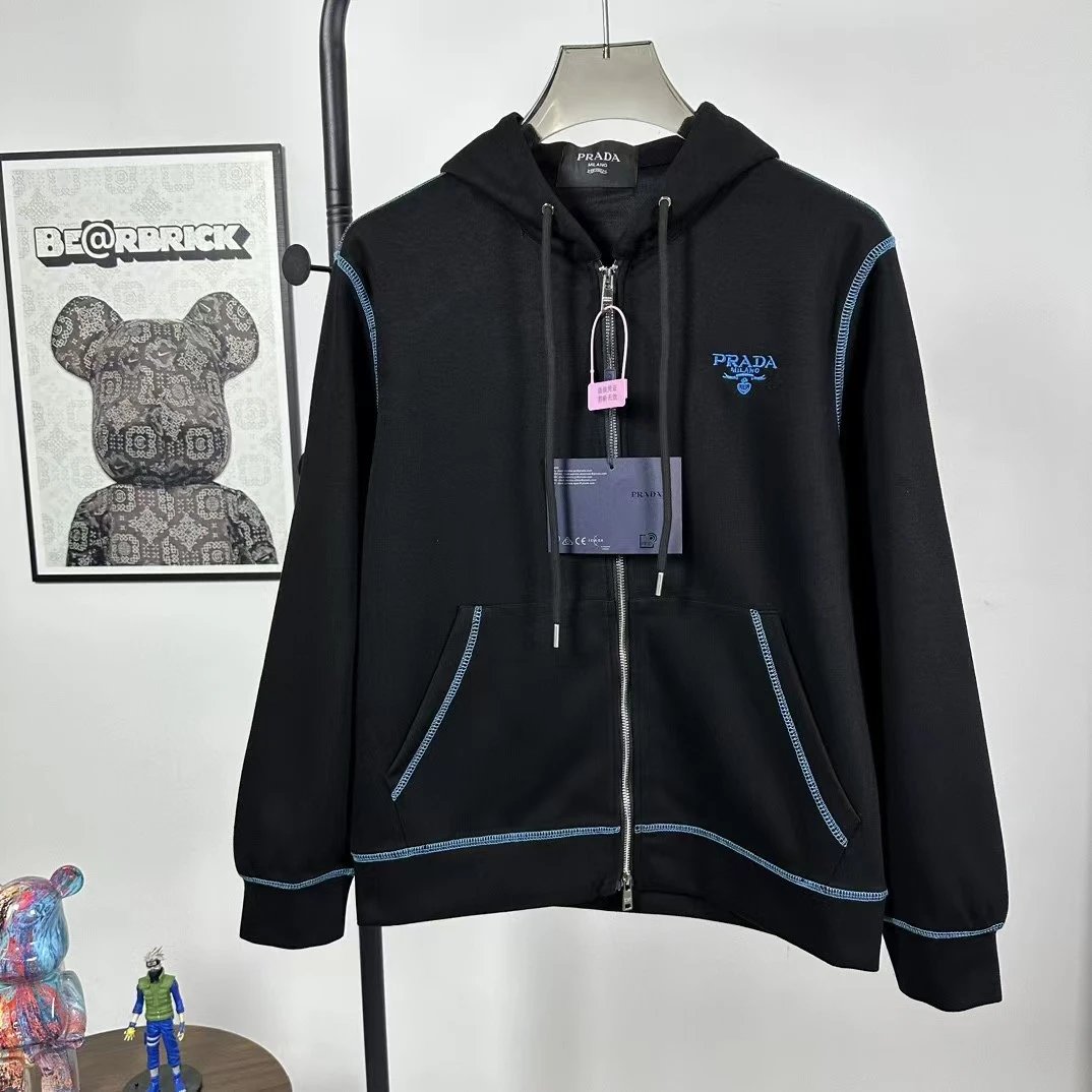 Prada Knitwear Collared knit sweater with triangle logo plaque image 2