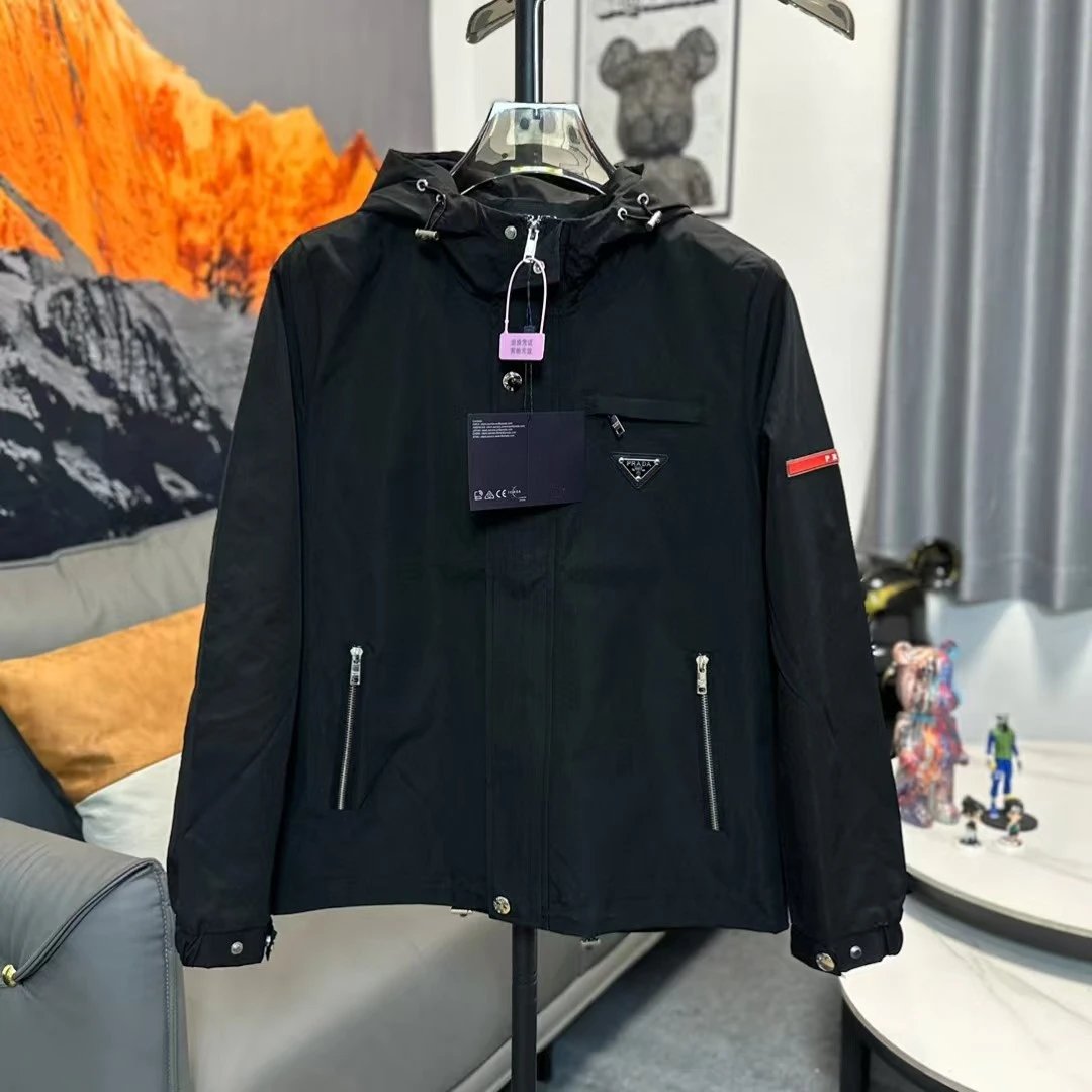 Prada Knitwear Collared knit sweater with triangle logo plaque — 7
