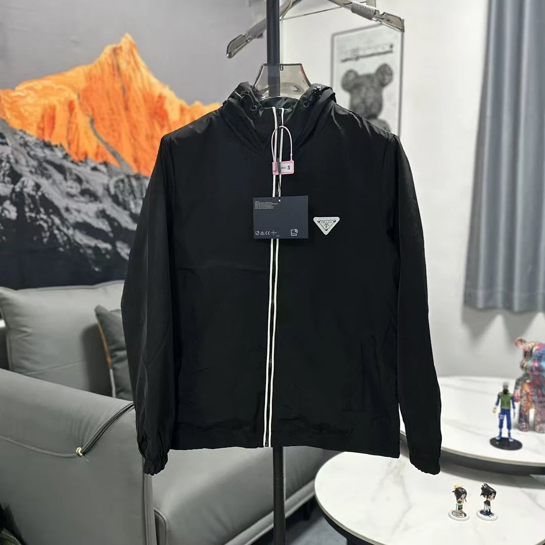 Prada Knitwear Collared knit sweater with triangle logo plaque — 6
