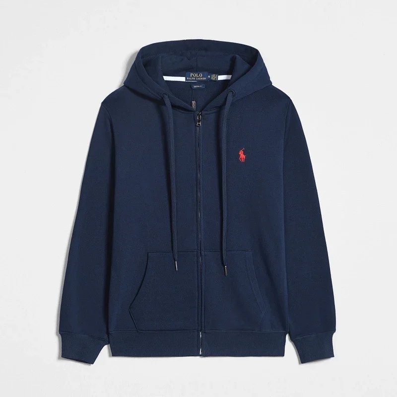 Zipper navy red label