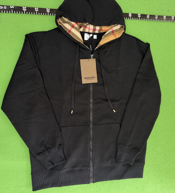 High-Quality 1:1 Embroidered Zip-Up Hoodie [Black]