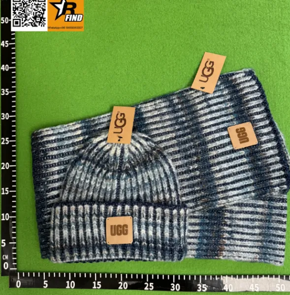 UGG Knit Beanie and Scarf Set Beige Brown Multicolor Accessories Hats - 3