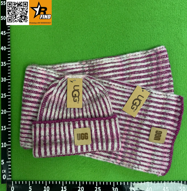 UGG Knit Beanie and Scarf Set Beige Brown Multicolor Accessories Hats - 2