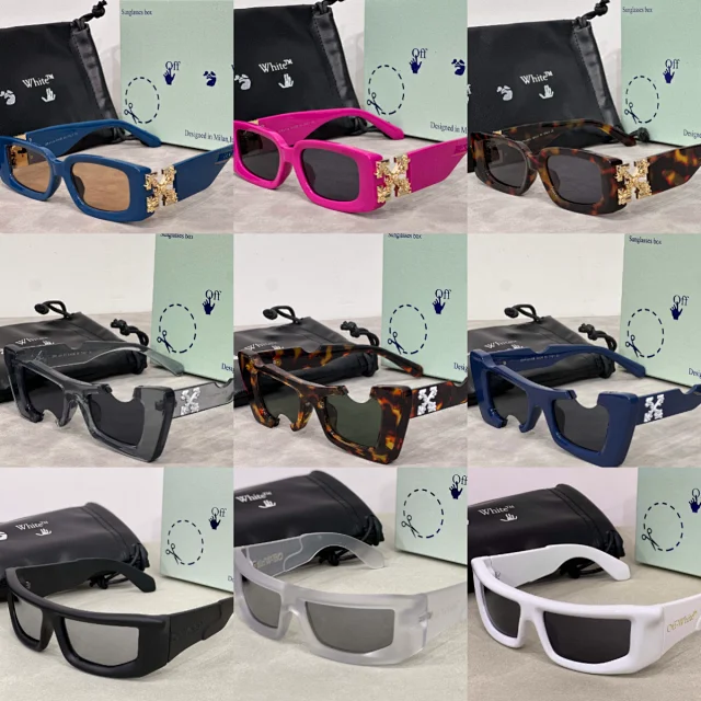 Off-White Eyewear Rectangular sunglasses with gold arrow temple detail product detail image 1