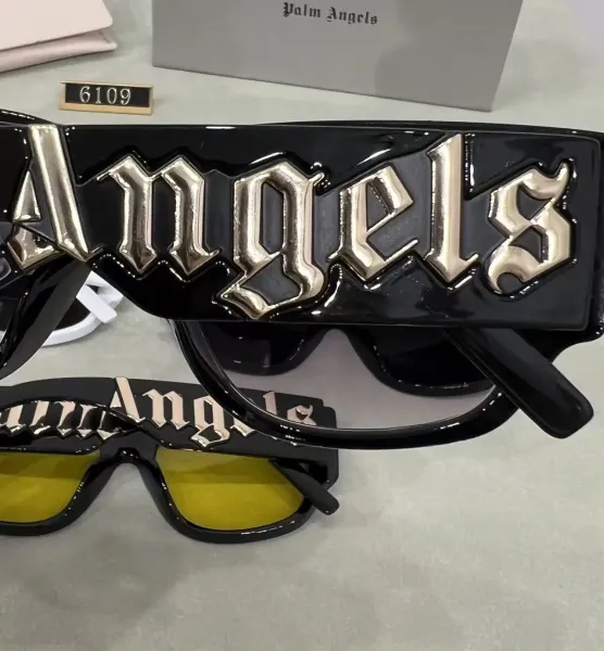 Palm Angels Palm Logo Rectangular Sunglasses Magenta - 4