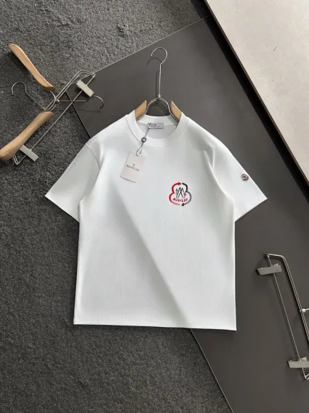 Moncler Logo-Embroidered White T-Shirt - 1