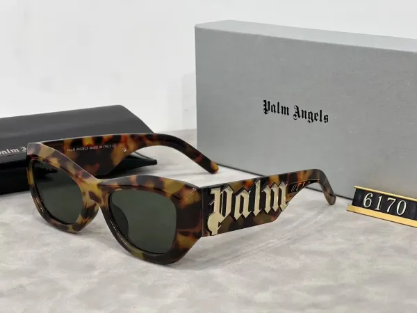 Palm Angels Palm Logo Rectangular Sunglasses Magenta - 5