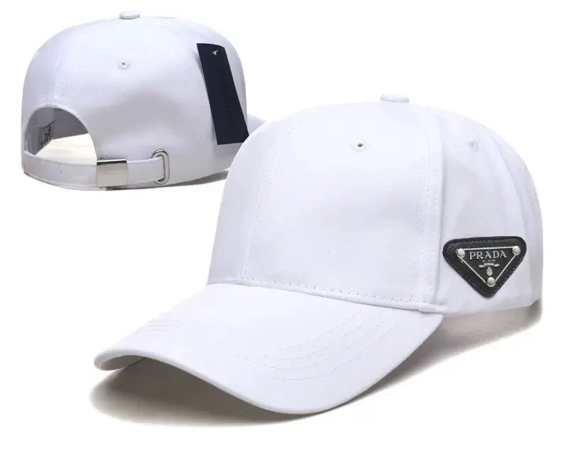 Prada Triangle Logo Baseball Cap White