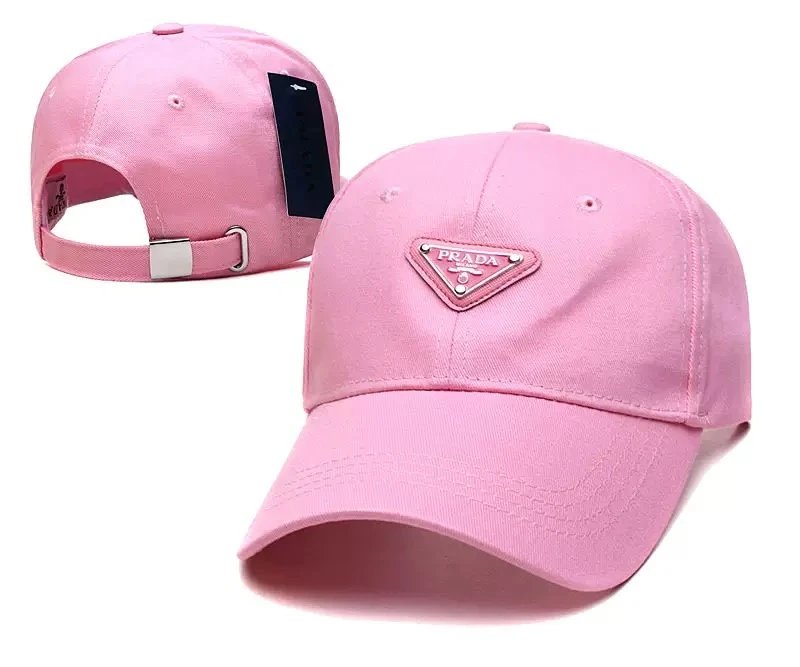 Prada Triangle Logo Baseball Cap Pink