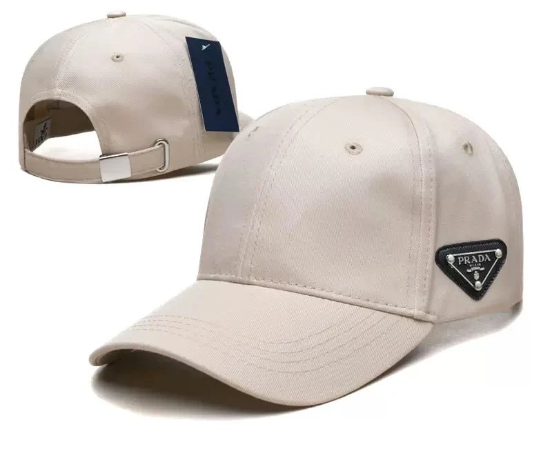 Prada Triangle Logo Baseball Cap Beige