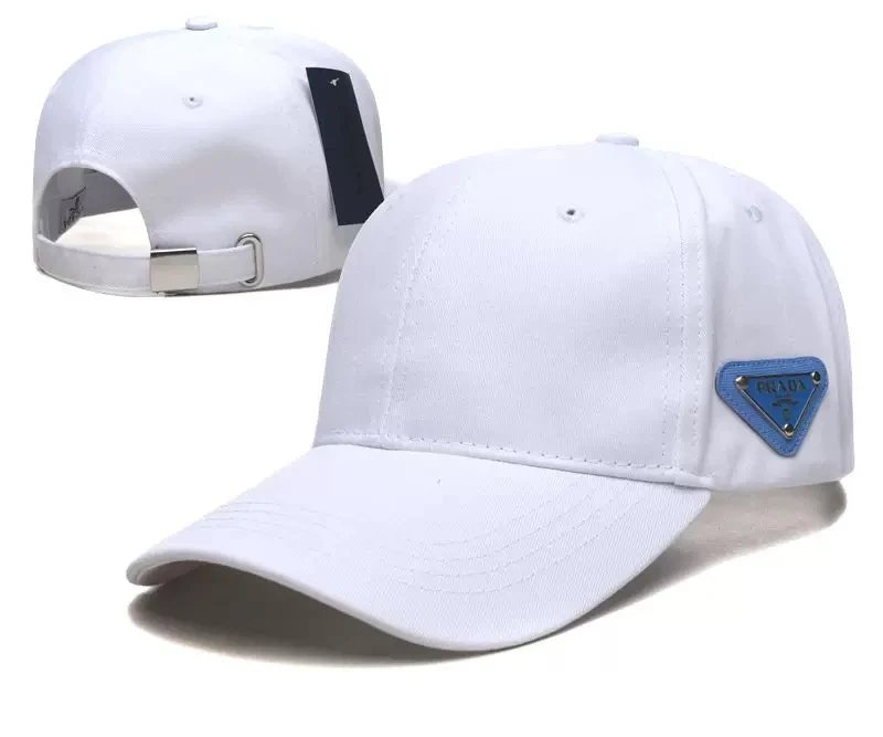 Prada Triangle Logo White Baseball Cap