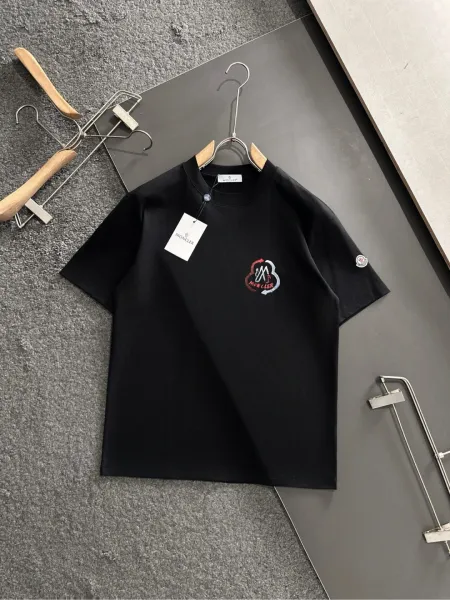 Moncler Logo-Embroidered Black T-Shirt - 1