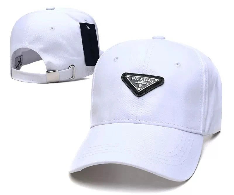 Prada Triangle Logo White Baseball Cap