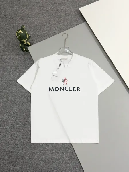 Moncler Logo Print White T-Shirt - 1