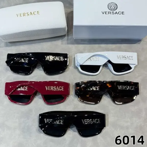 Versace Sunglasses Black Frame with Gold Logo - 3