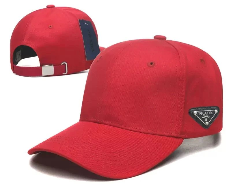 Prada Logo Patch Baseball Cap Red
