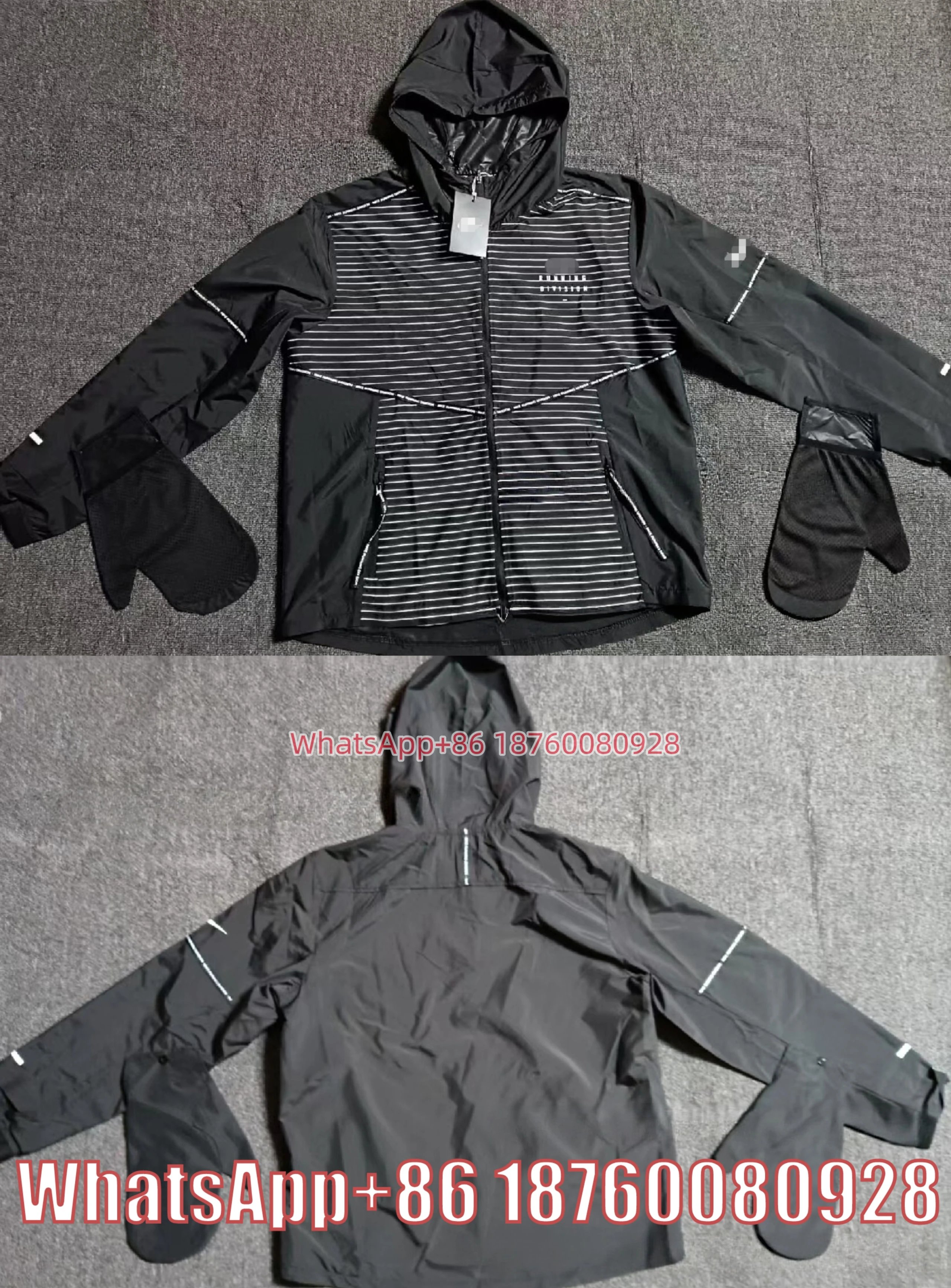 Nike Jackets Running Division Hooded Reflective Grid Windbreaker — Jacket-12