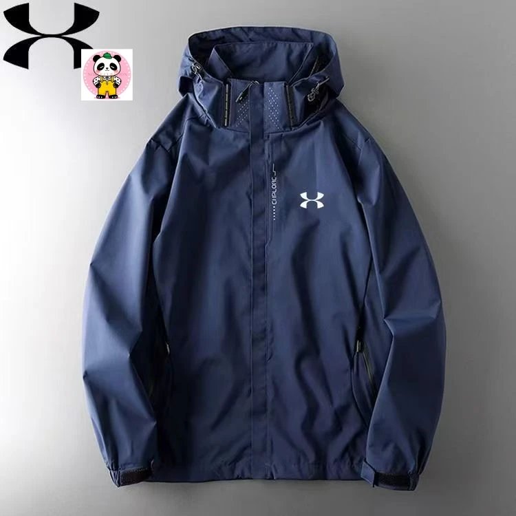 Under Armour Jackets Hooded full-zip jacket — Dark blue single-breasted coat