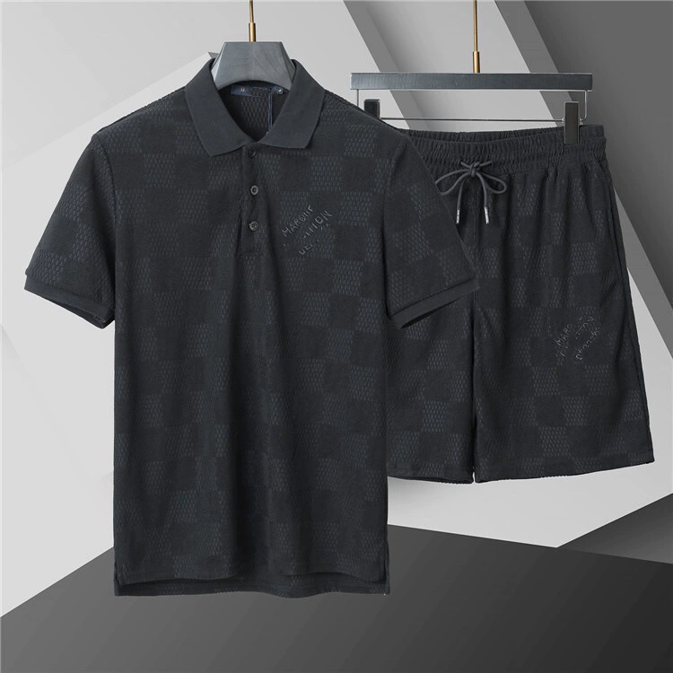 Design Floral Print Black T-Shirt and Shorts Set - 50