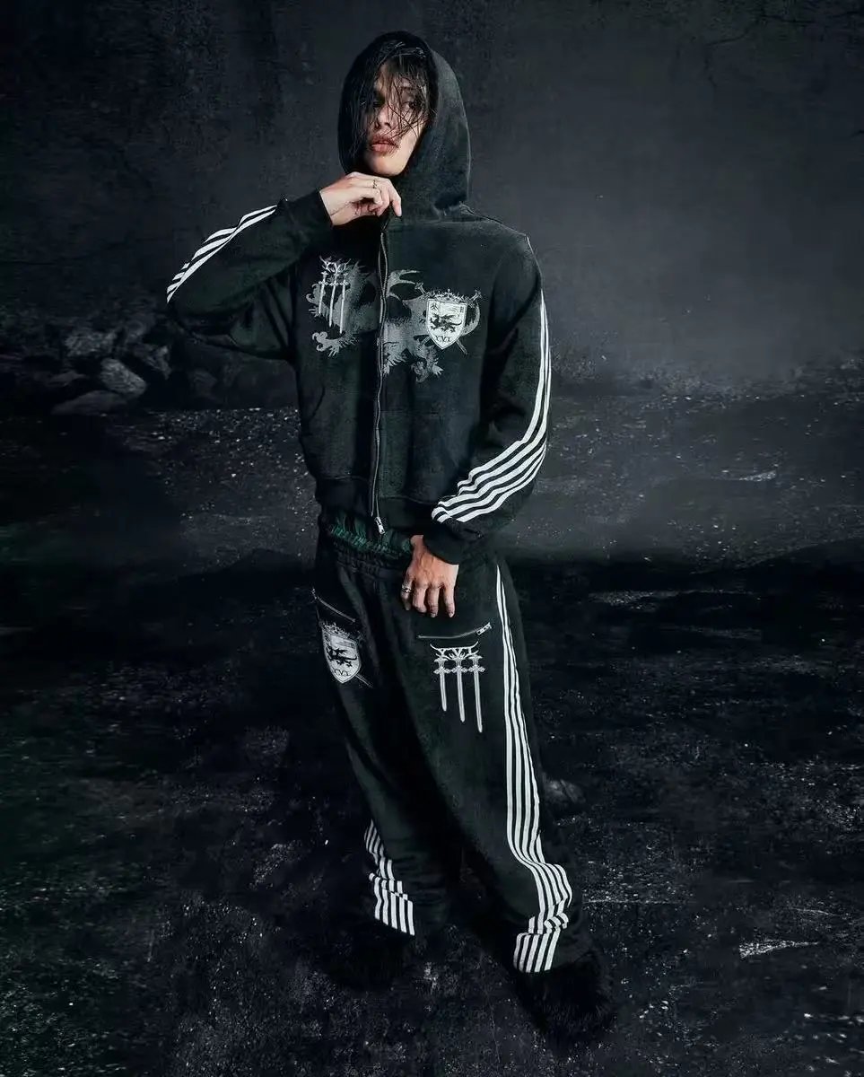  hip-hop style hoodie set