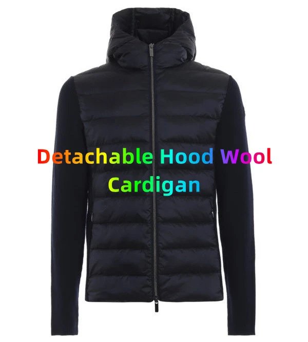 PRO037 Detachable Hood Wool Cardigan 脱帽针织羽绒