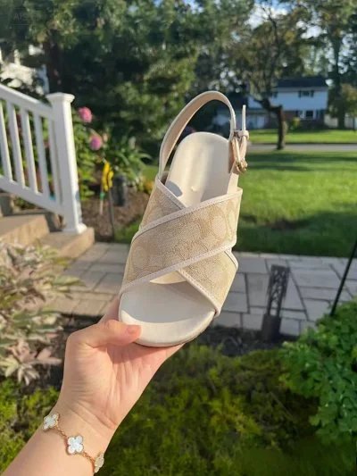Tory Burch Slippers Double T Logo Flat Slide — apricot SE