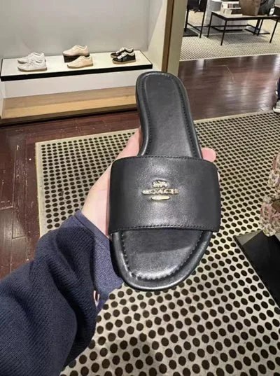 Tory Burch Slippers Double T Logo Flat Slide — SKU-01-Black