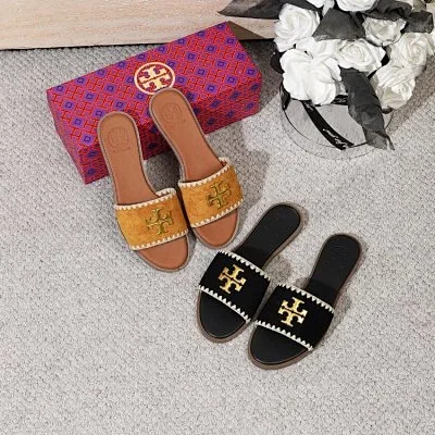 Tory Burch Slippers Double T Logo Flat Slide product detail image 12