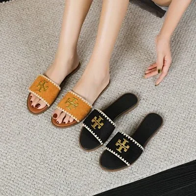 Tory Burch Slippers Double T Logo Flat Slide product detail image 14