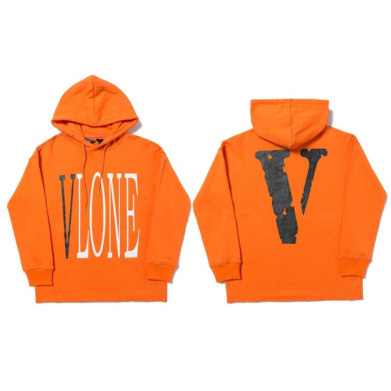 V letter orange and black