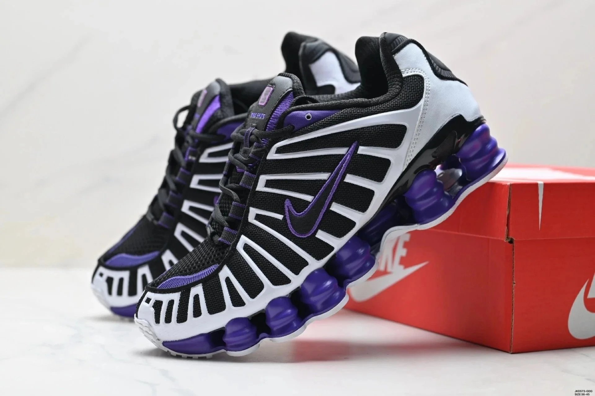 shox TL black white purple