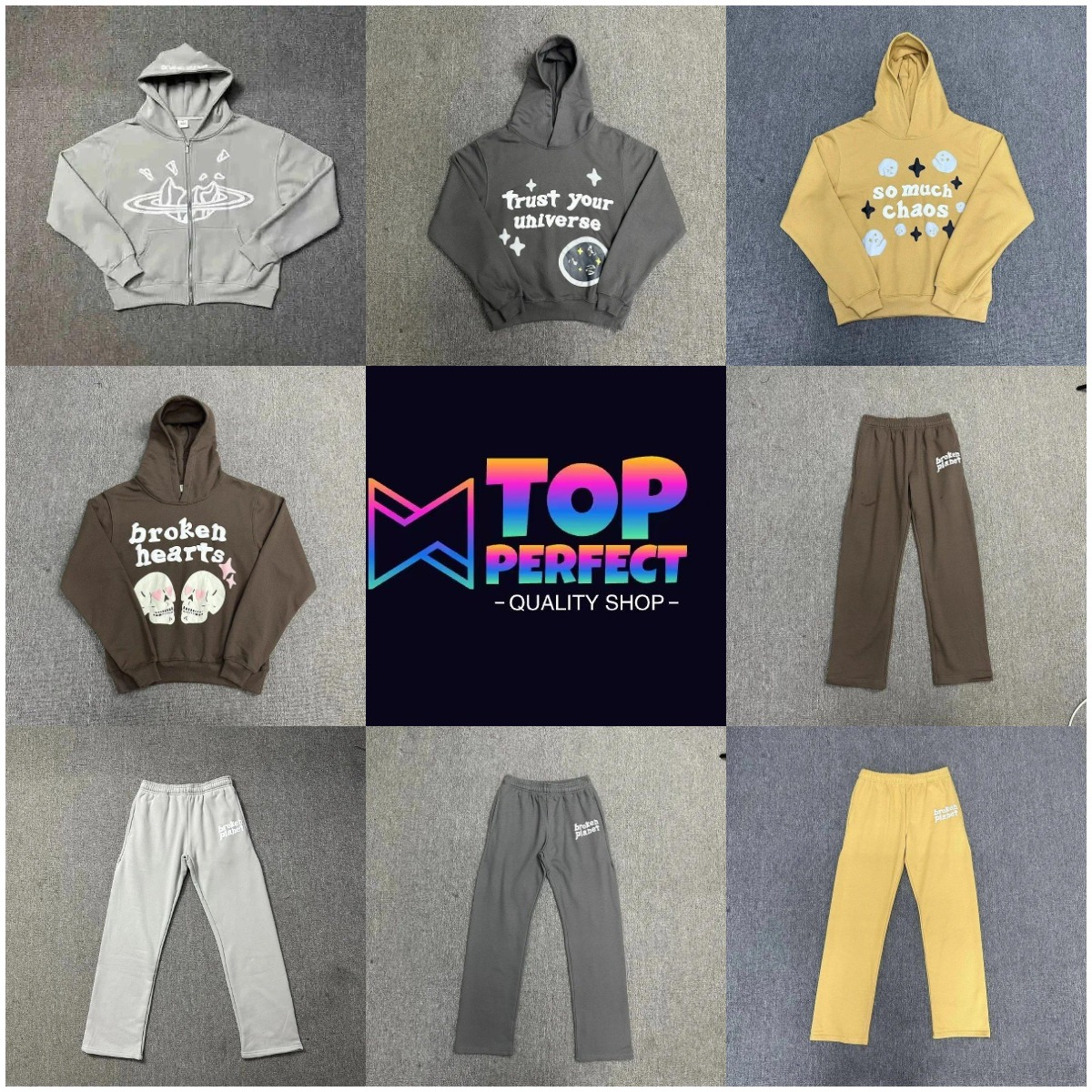 ZX09 - Letter Foam Print Hoodie Set | WhatsApp +86 185 6795 5052