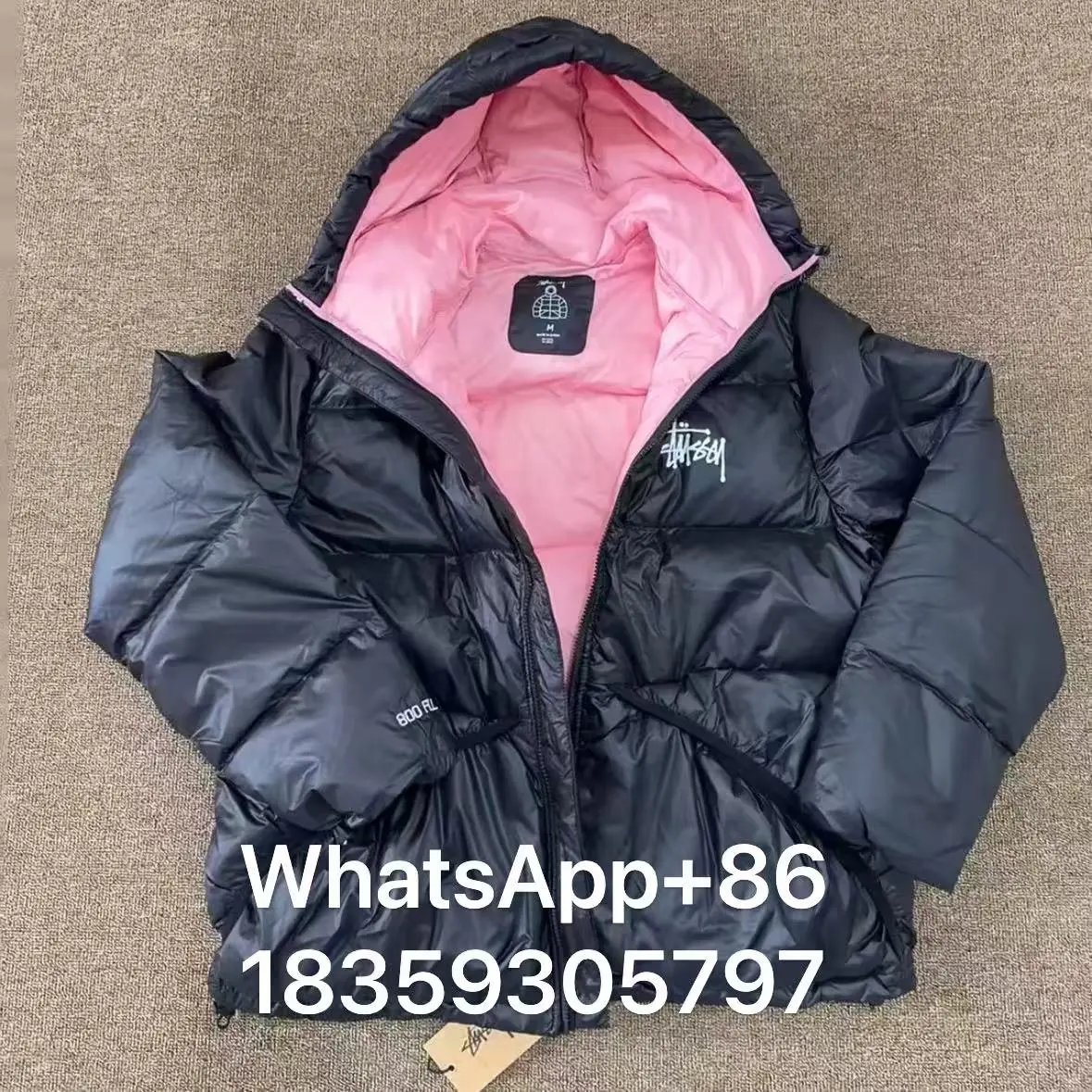 Stüssy Down Jackets Hooded quilted puffer jacket image 6