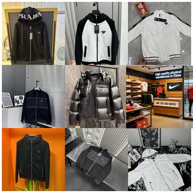Prada Jackets Hooded Zip Jacket with Triangle Logo product detail image 1