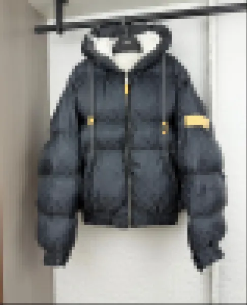 Saint Laurent Monogram Puffer Jacket with Shearling Hood Black - 3