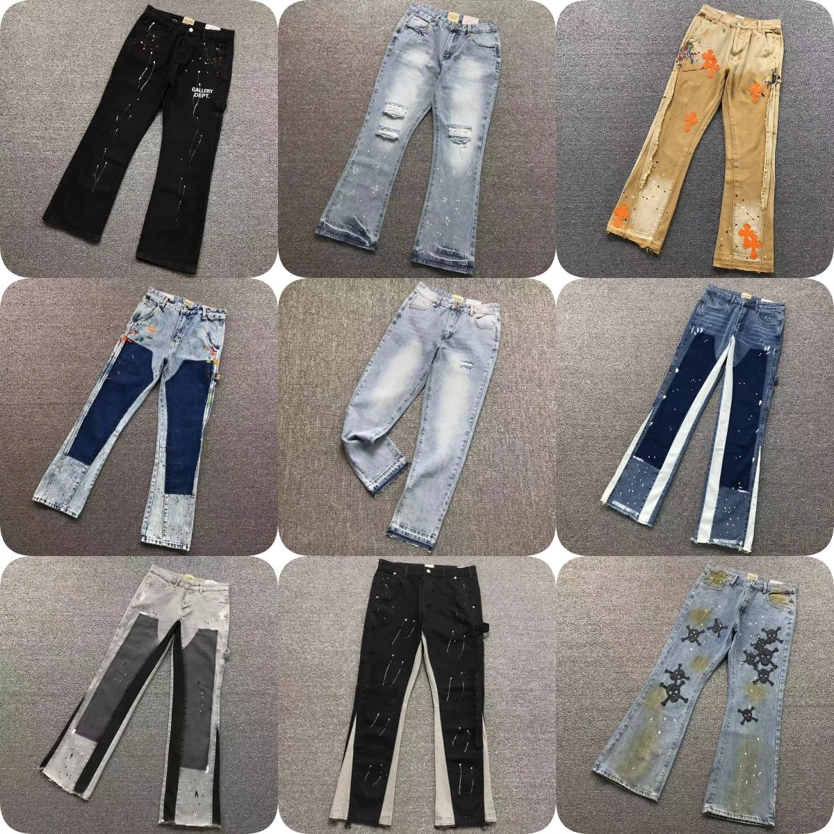 [XING66] NN High-Quality New Trendy Splatter Print Jeans WhatsApp+
