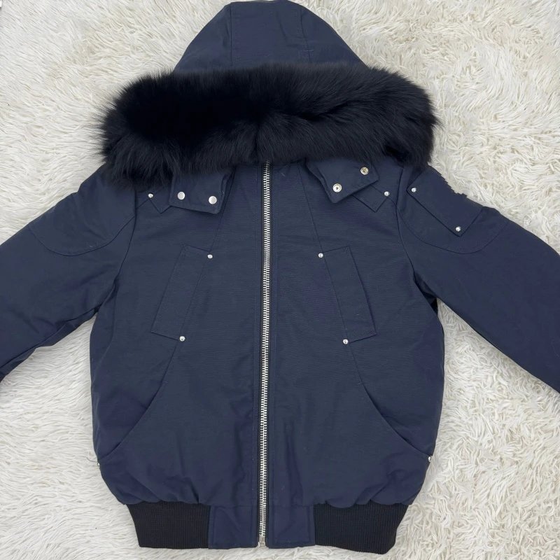 Navy Blue Black Fur
