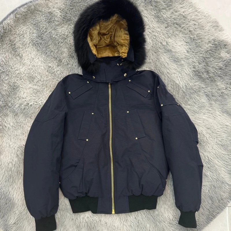 Navy Blue with Gold Badge, Black Fur