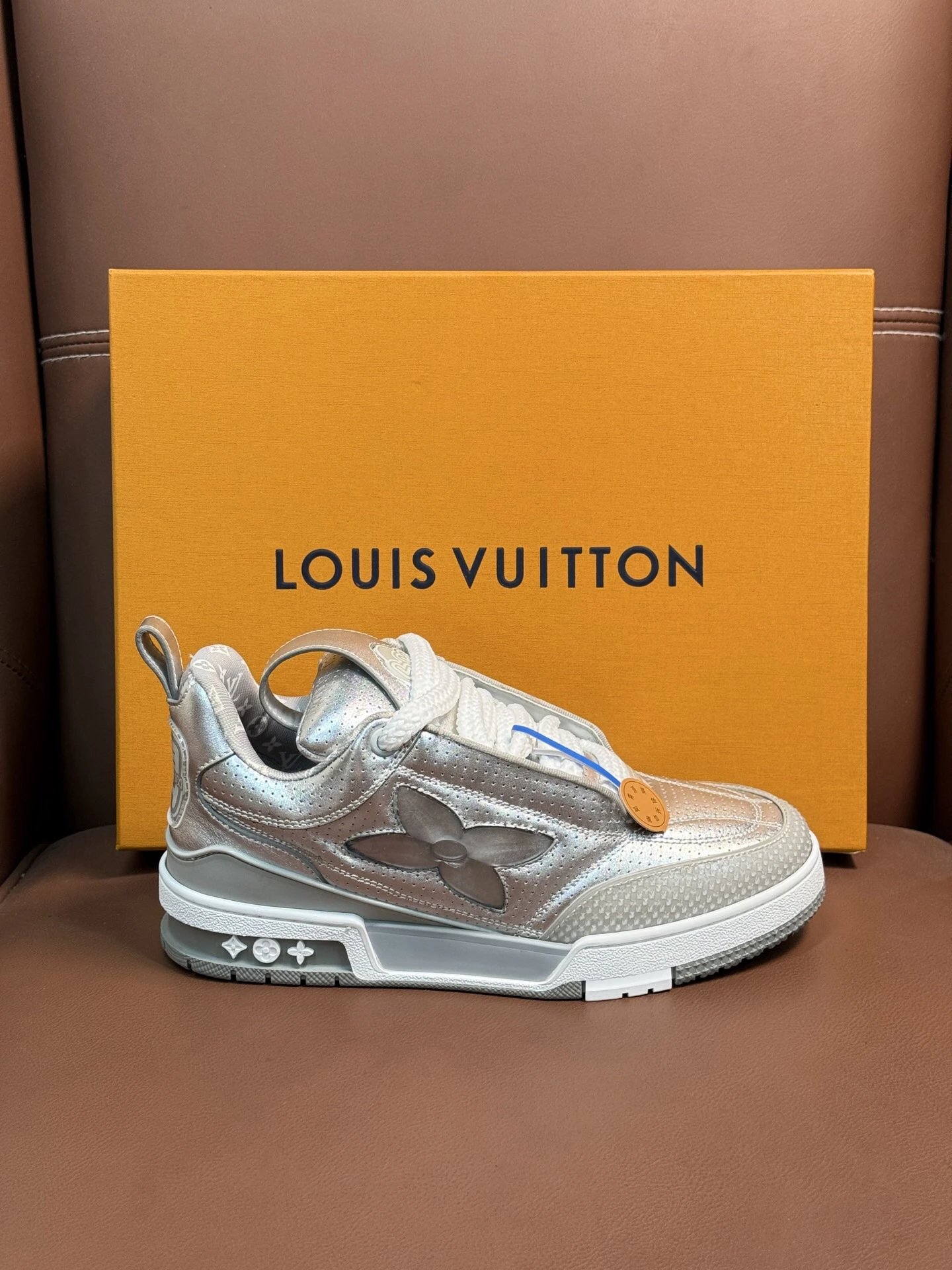 silvery white