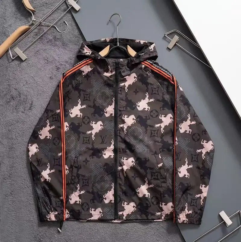 Louis Vuitton Jackets Hooded zip-up patterned jacket — 16