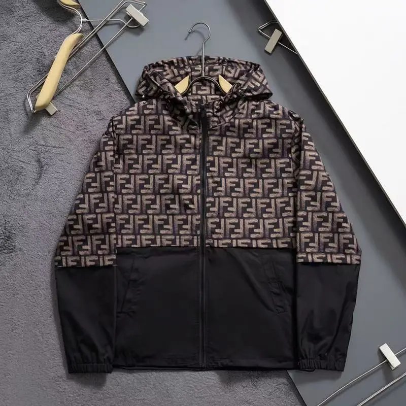 Louis Vuitton Jackets Hooded zip-up patterned jacket — 10
