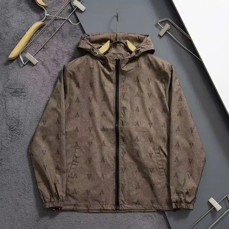 Louis Vuitton Jackets Hooded zip-up patterned jacket — 22