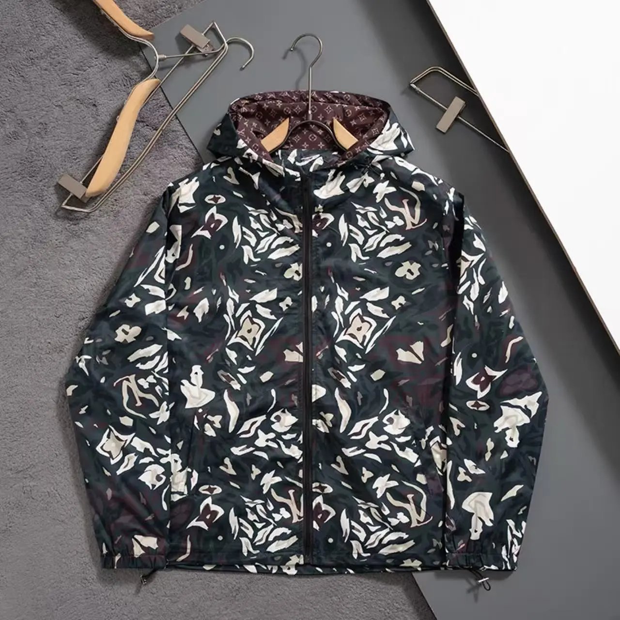 Louis Vuitton Jackets Hooded zip-up patterned jacket — 4