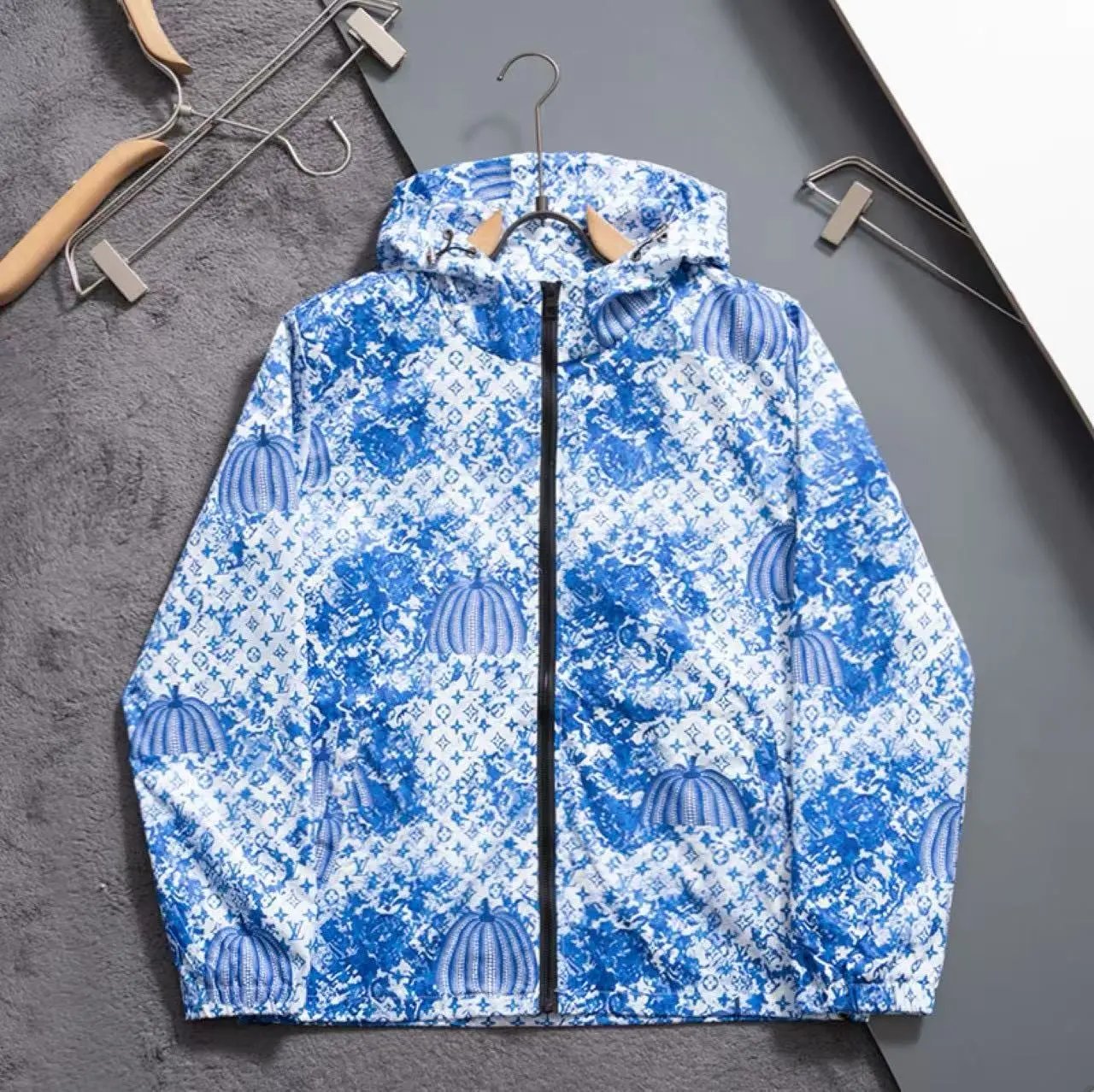 Louis Vuitton Jackets Hooded zip-up patterned jacket — 20