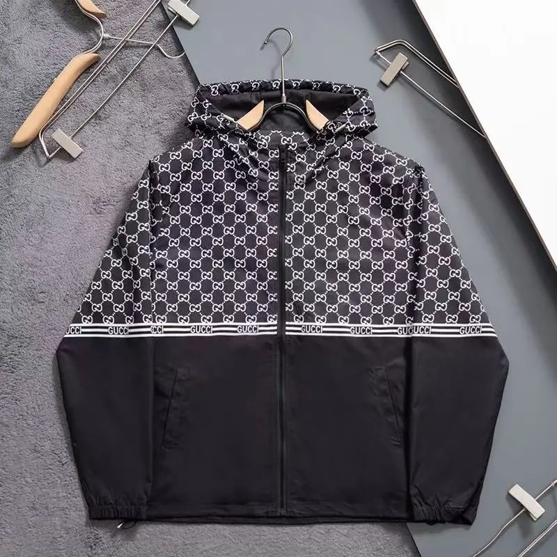 Louis Vuitton Jackets Hooded zip-up patterned jacket — 17
