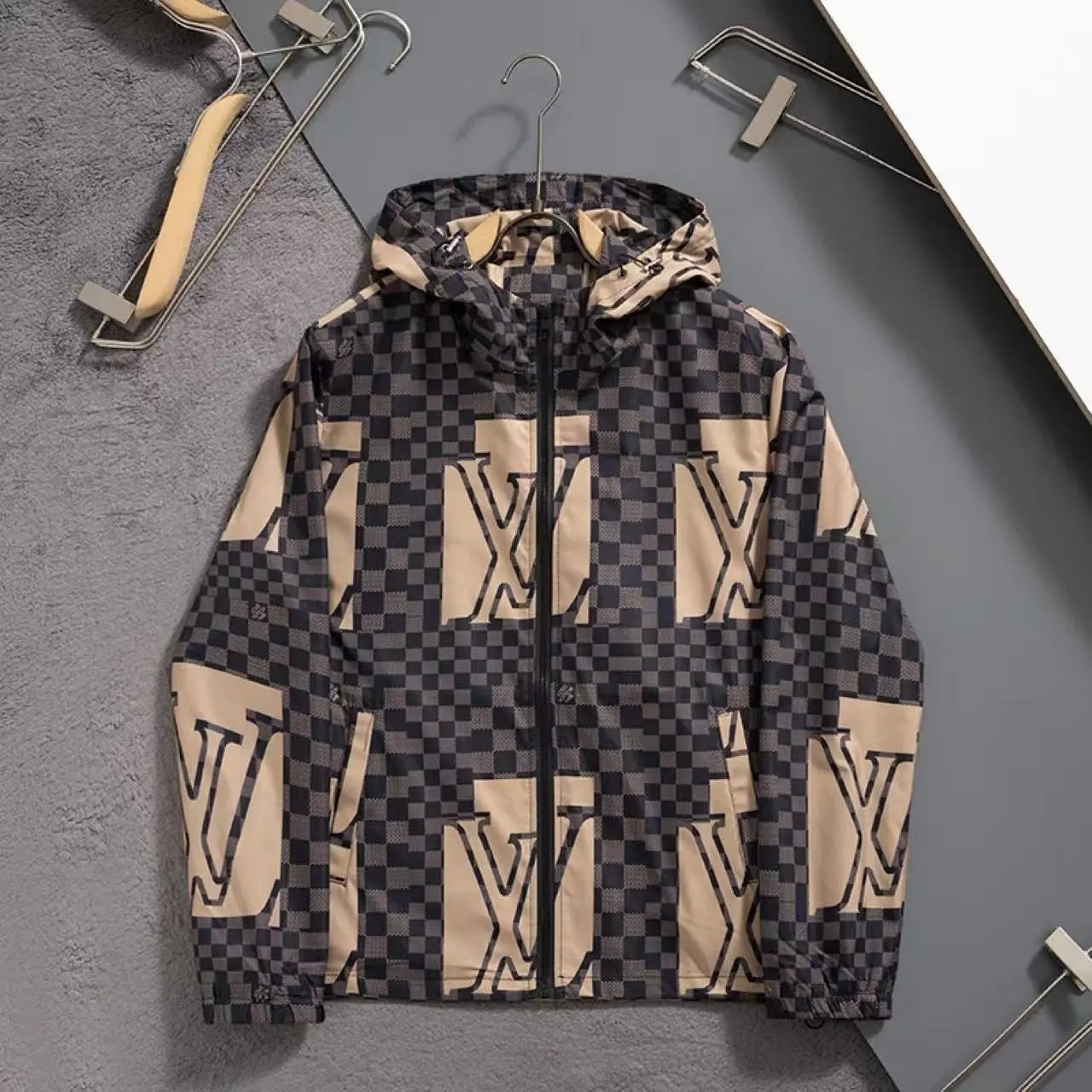 Louis Vuitton Jackets Hooded zip-up patterned jacket — 2