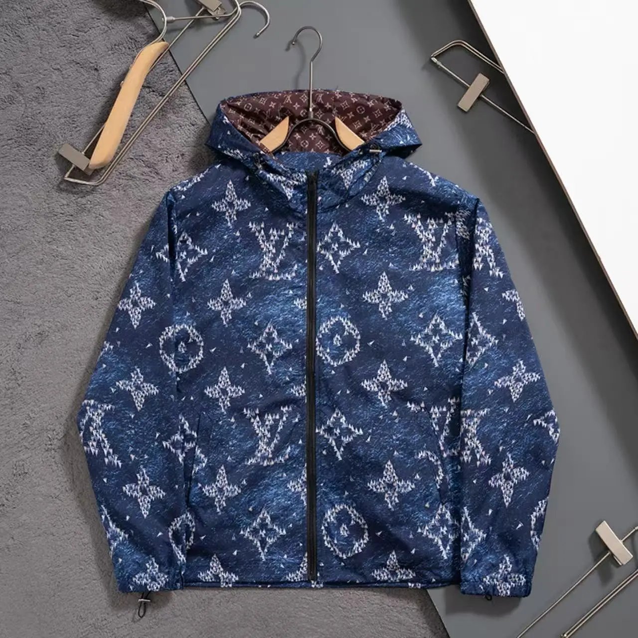 Louis Vuitton Jackets Hooded zip-up patterned jacket — 5