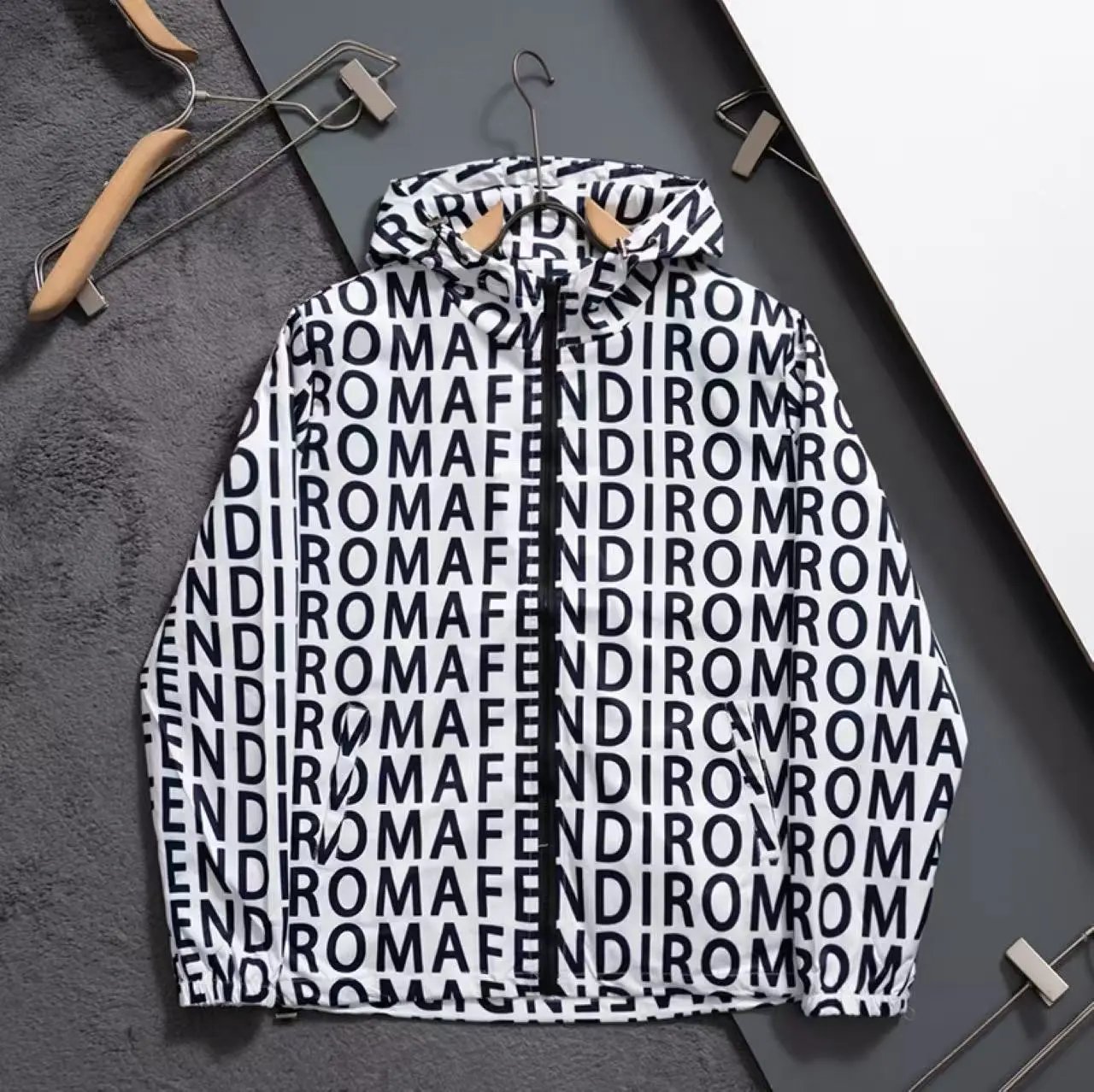 Louis Vuitton Jackets Hooded zip-up patterned jacket — 27