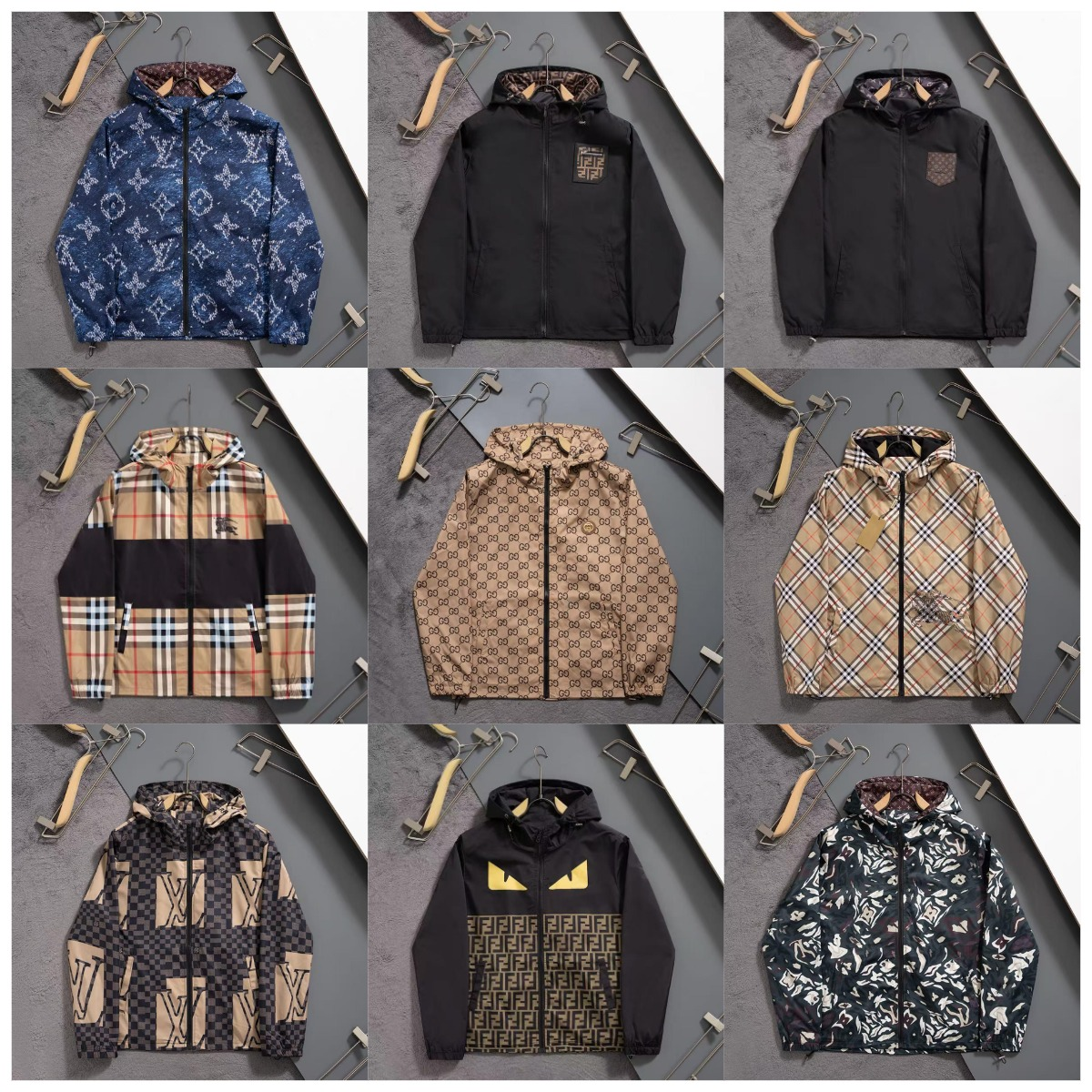 Louis Vuitton Jackets Hooded zip-up patterned jacket product image