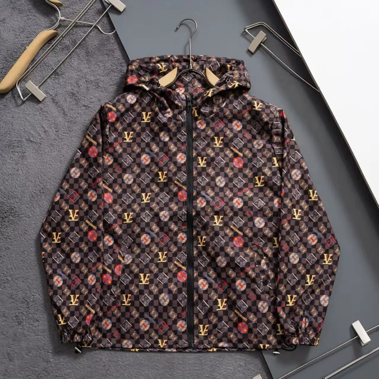 Louis Vuitton Jackets Hooded zip-up patterned jacket image 11